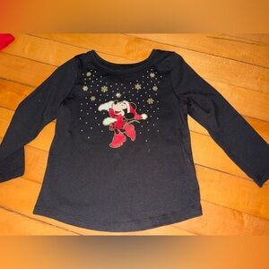 Disney Black Tee with Festive Minnie Mouse